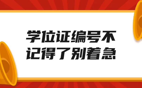学位证编号查找
