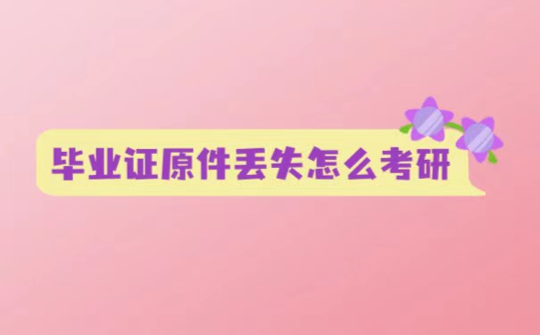 毕业证原件丢了怎么考研