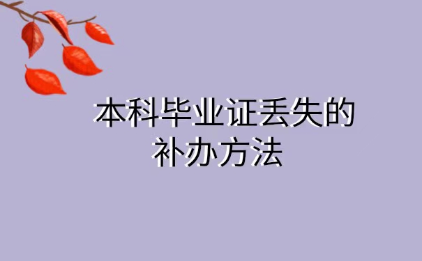 本科毕业证丢失了如何补办